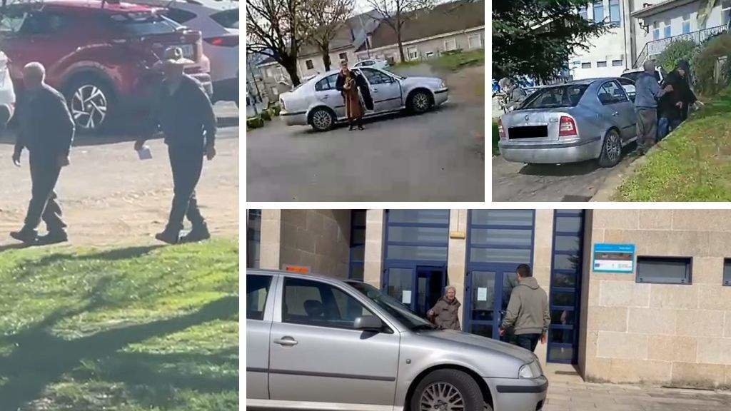 Varias capturas de pantalla do vehículo que o alcalde de Sarreaus recoñece que é seu transportando veciños e veciñas de idade avanzada. (Fotos: Cedidas)
