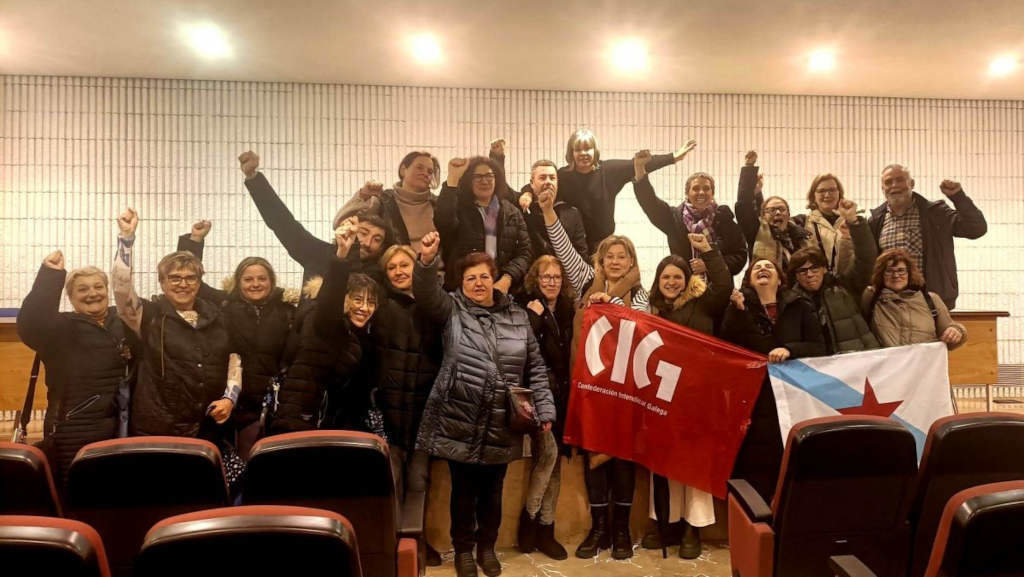Asemblea de traballadoras da limpeza en Lugo (Foto: Nós Diario).
