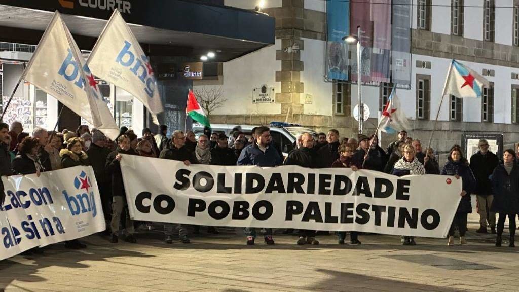 Concentración en apoio ao pobo palestino, o pasado 26 de febreiro, en Vigo. (Foto: Nós Diario)