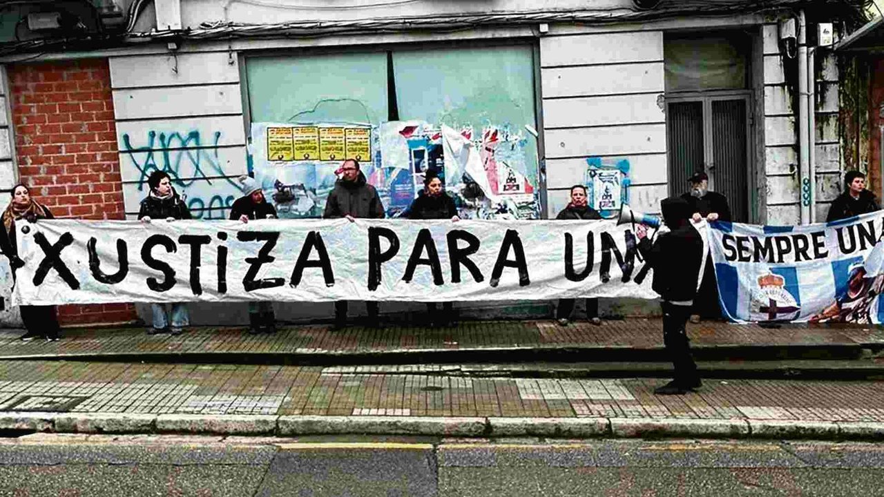 Pancarta despregada esta segunda feira na Coruña pedindo xustiza para Unai (Foto: Nós Diario).