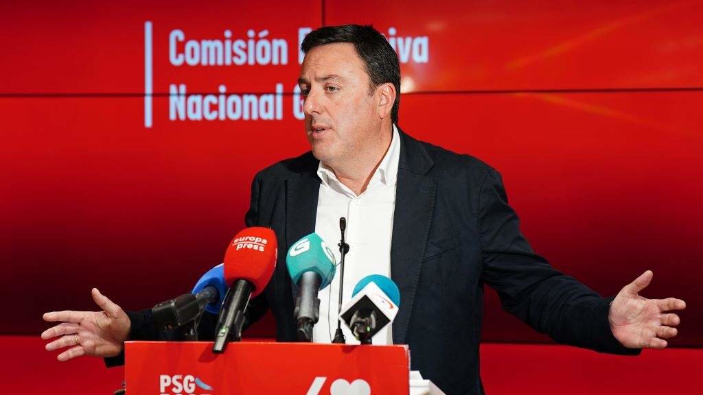 O secretario xeral do PSdeG, Valentín González Formoso, en rolda de prensa. (Foto: Álvaro Ballesteros / Europa Press)