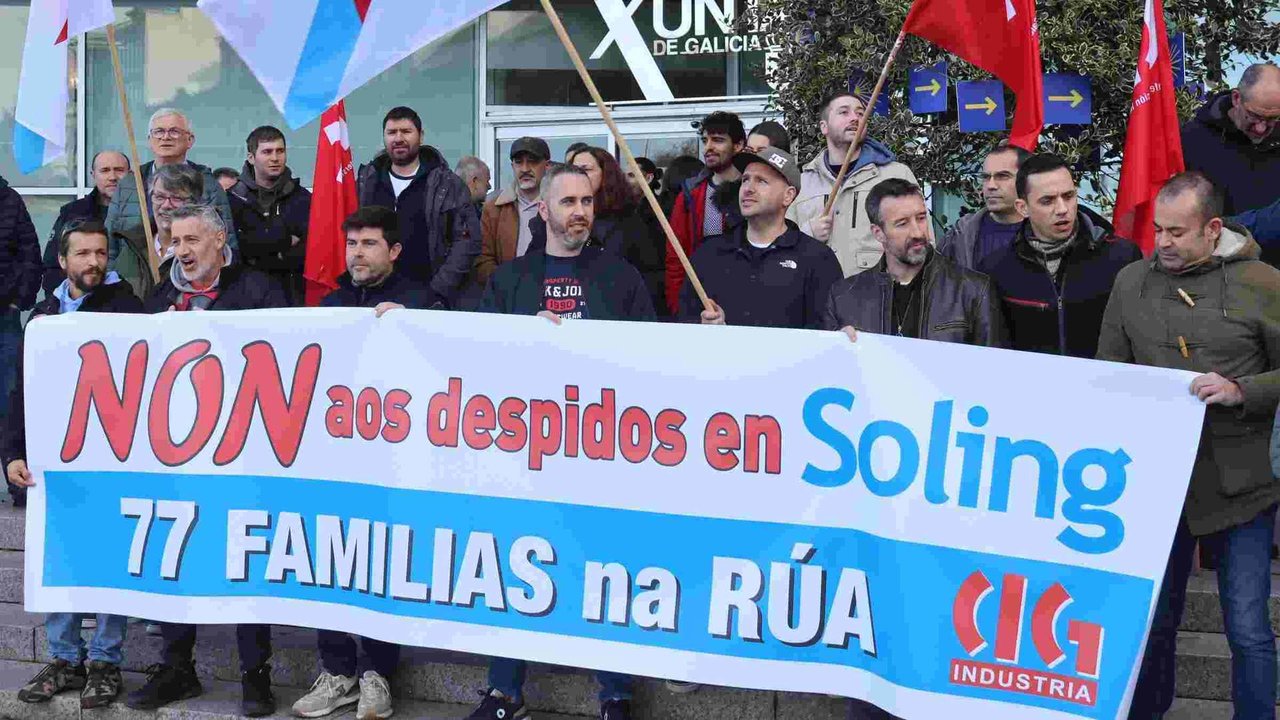 Protesta do persoal de Soling o pasado 12 de febreiro (Foto: Nós Diario).