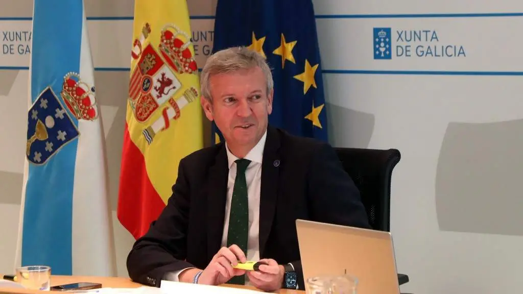 Alfonso Rueda, presidente da Xunta da Galiza, esta quinta feira no Consello da Xunta. (Foto: Arxina)