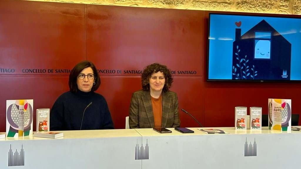 Marta Besada e Goretti Sanmartín, esta sexta feira, na presentación do programa Apego. (Foto: Nós Diario)