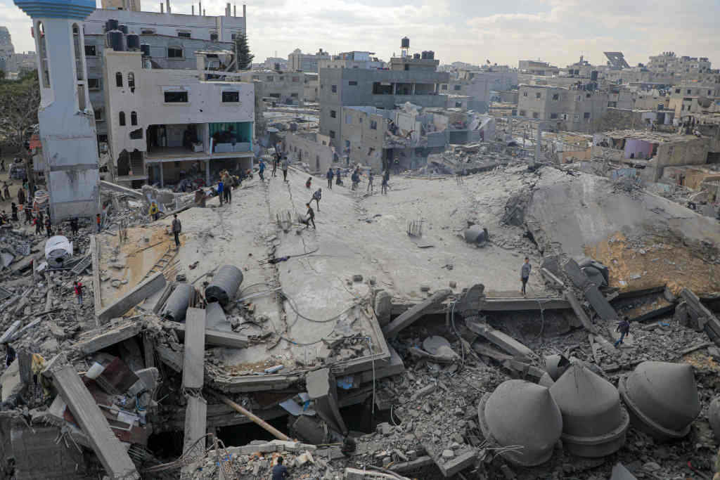 A cidade de Rafah, no sur da Faixa de Gaza, despois dun ataque de Israel (Foto: Europa Press / Rizek Abdeljawad).
