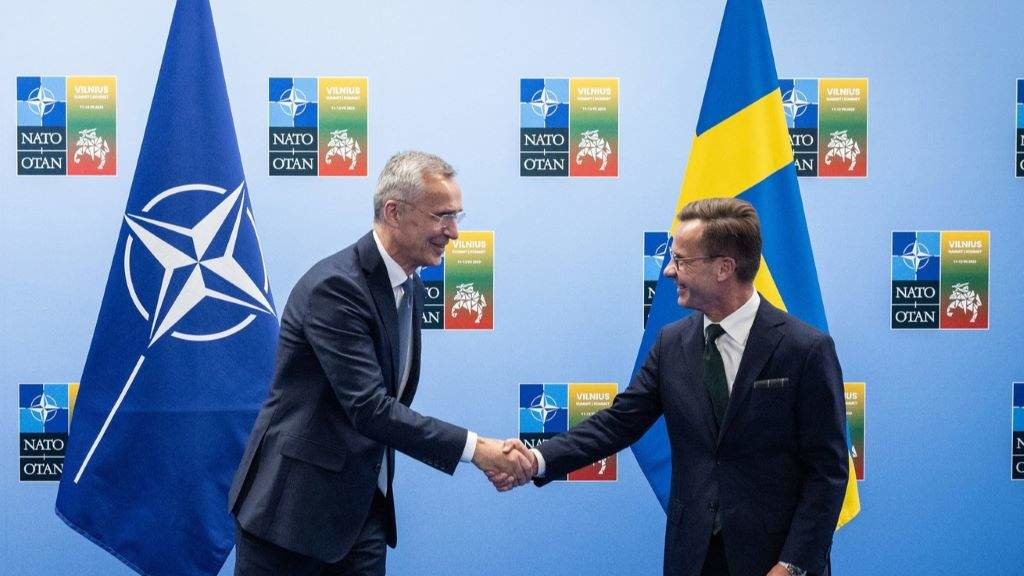 O secretario xeral da OTAN, Jens Stoltenberg, e o primeiro ministro de Suecia, Ulf Kristersson. (Foto: DPA vía Europa Press / Arquivo)