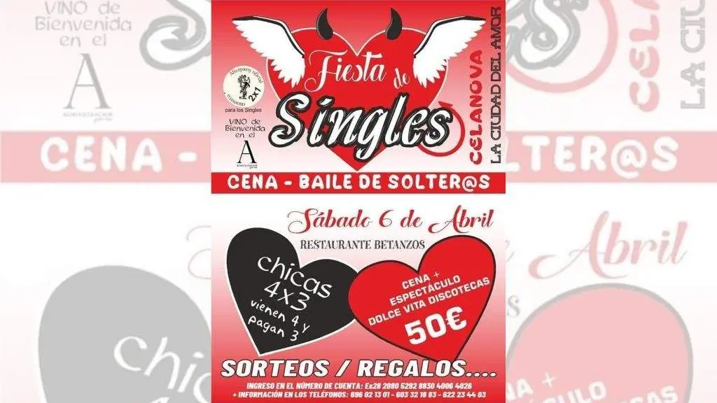 O pol&eacute;mico cartel da 'Festa de Solteiros' de Celanova.