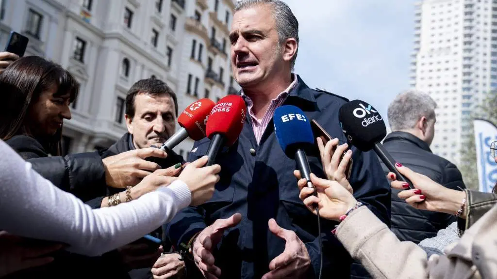 O portavoz de Vox no Concello de Madrid e deputado no Congreso estatal, Javier Ortega Smith, este s&aacute;bado en Madrid (Foto: A. P&eacute;rez Meca / Europa Press).
