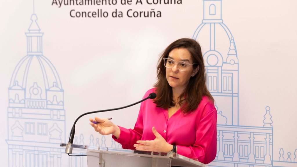 Inés Rei, alcaldesa da Coruña, esta cuarta feira. (Foto: Nós Diario)