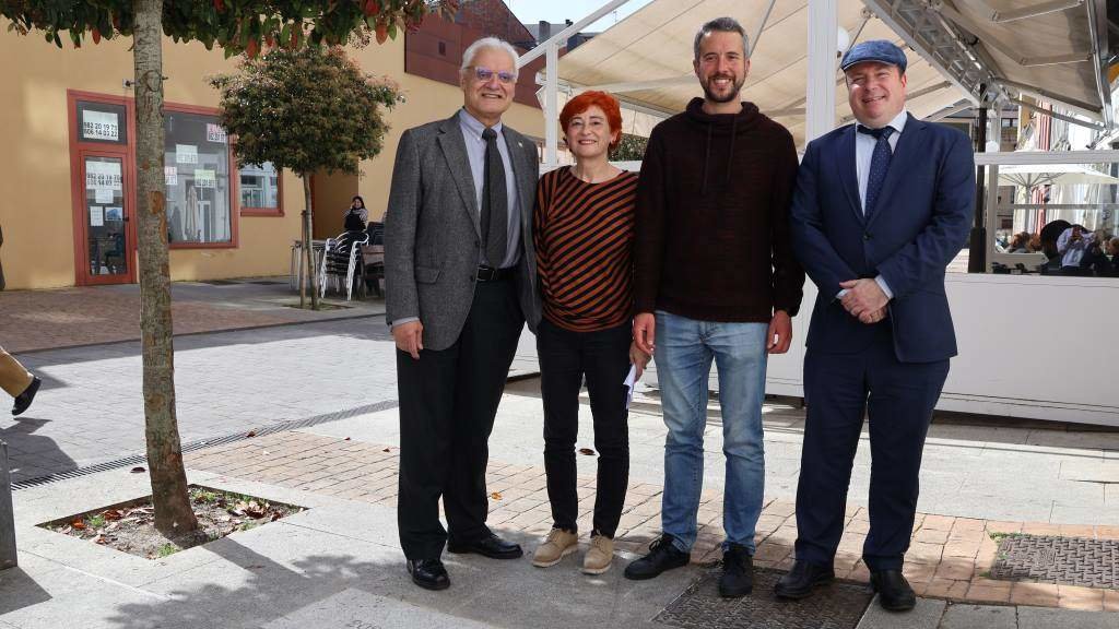 Freixanes, Ferreiro, Arroxo e González, esta quinta feira, en Lugo. (Foto: Nós Diario)