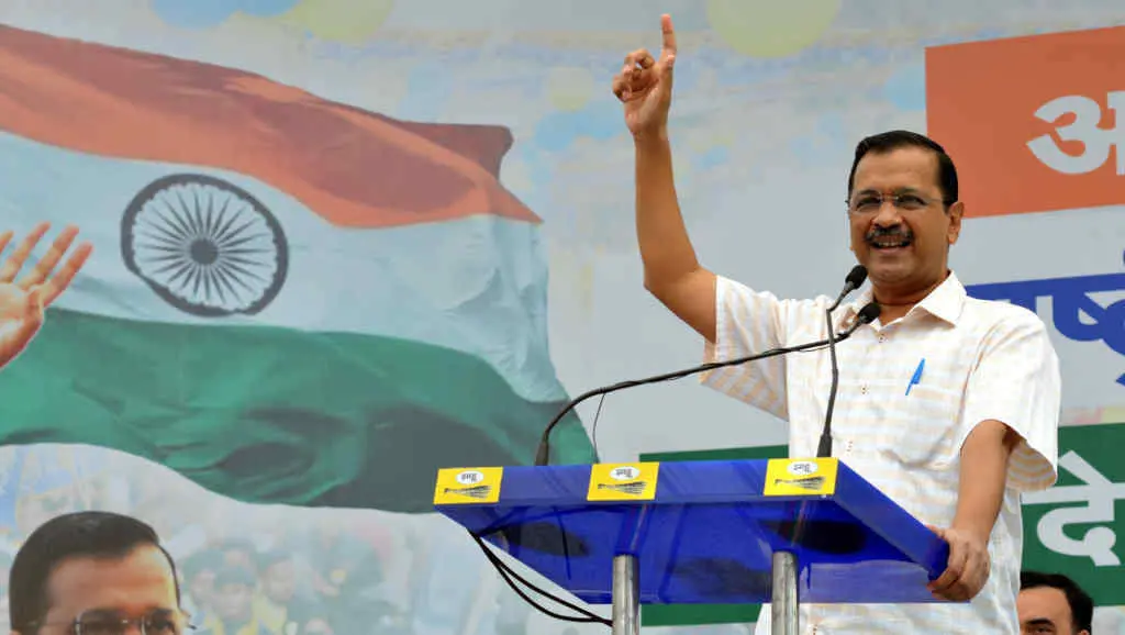O primeiro ministro de Delhi, Arvind Kejriwal, que foi arrestado entre acusaci&oacute;ns de corrupci&oacute;n, nun acto o pasado ano. (Foto: Ravi Batra / Europa Press / Contacto)