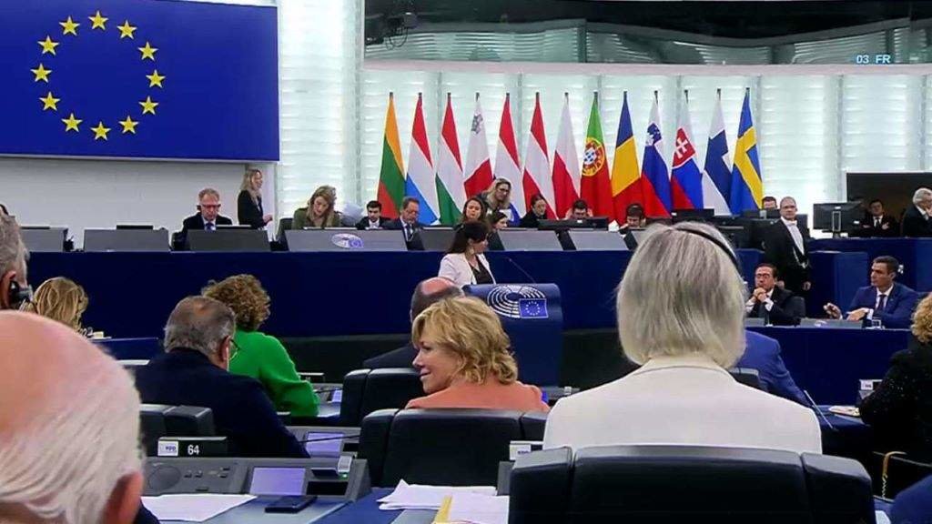 Intervención de Ana Miranda nun pleno da Eurocámara en Estrasburgo. (Foto: Nós Diario)