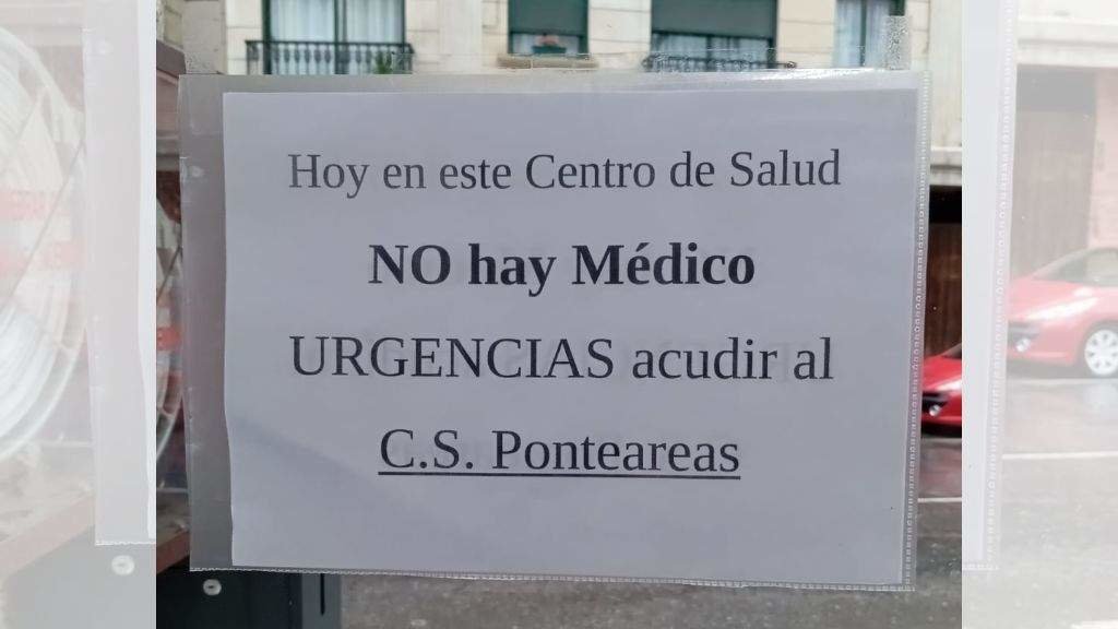 Cartaz pendurado ás portas do centro de saúde de Covelo. (Foto: Nós Diario)