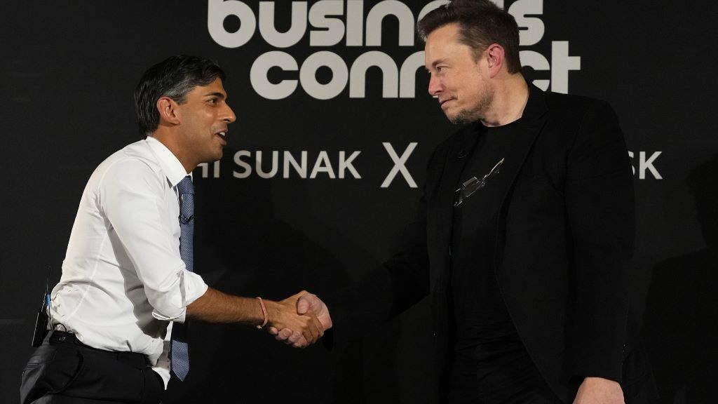 Rishi Sunak e Elon Musk reunidos en novembro de 2023 en Londres. (Foto: Kirsty Wigglesworth / PA Wire / dpa vía Europa Press).