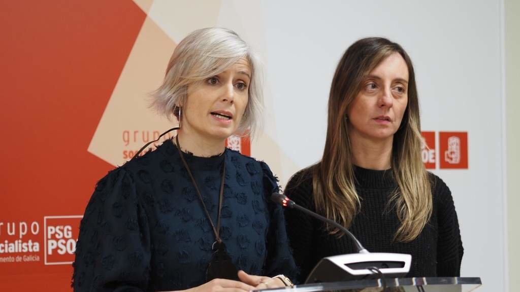 Patricia Igrexas e Paloma Castro, esta cuarta feira no Parlamento galego. (Foto: Nós Diario)