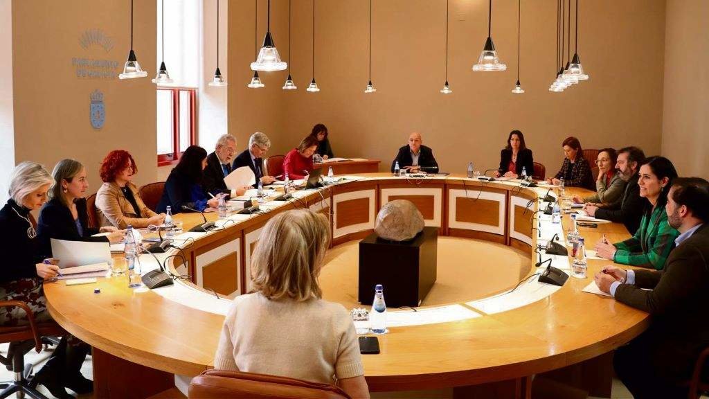 Reunión da Xunta de Portavoces da Cámara galega esta quinta feira. (Foto: Parlamento da Galiza)
