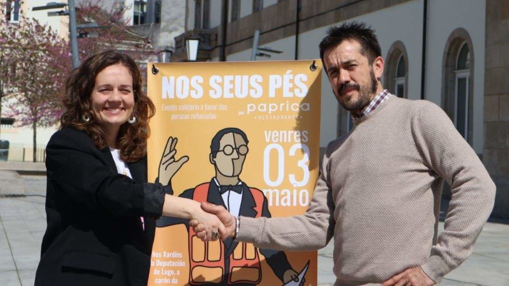 Iria Castro e Álvaro Villasante, esta cuarta feira, en Lugo. (Foto: Nós Diario)