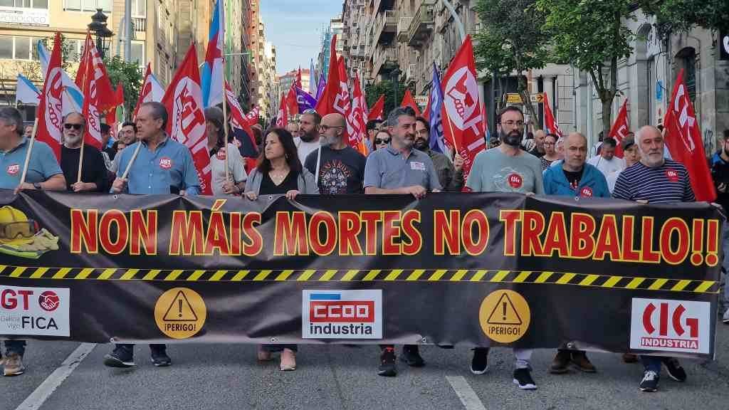 Manifestación esta quinta feira nas rúas de Vigo (Foto: Pedro Davila / Europa Press).