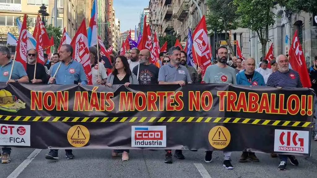 Manifestaci&oacute;n esta quinta feira nas r&uacute;as de Vigo (Foto: Pedro Davila / Europa Press).