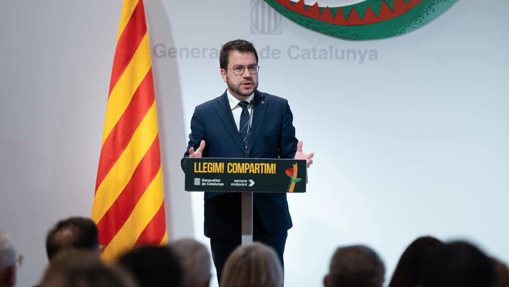 O presidente de Catalunya, Pere Aragonès (ERC), a cuarta feira. (Foto: David Zorrakino / Europa Press)