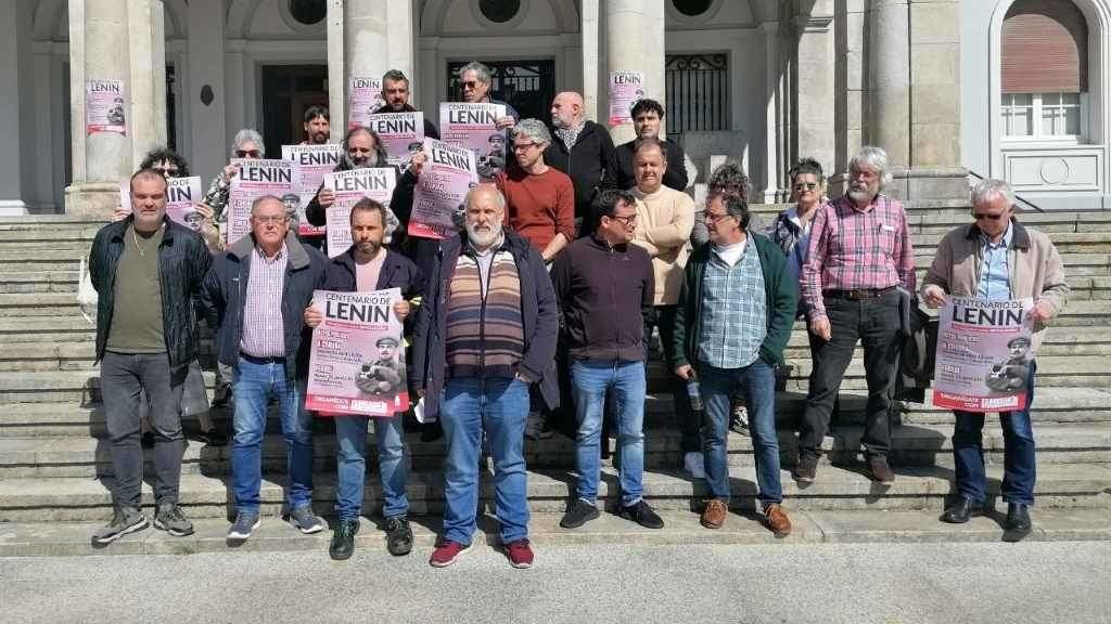 Acto de protesta pola censura da homenaxe a Lenin en Ferrol (Foto: Europa Press).