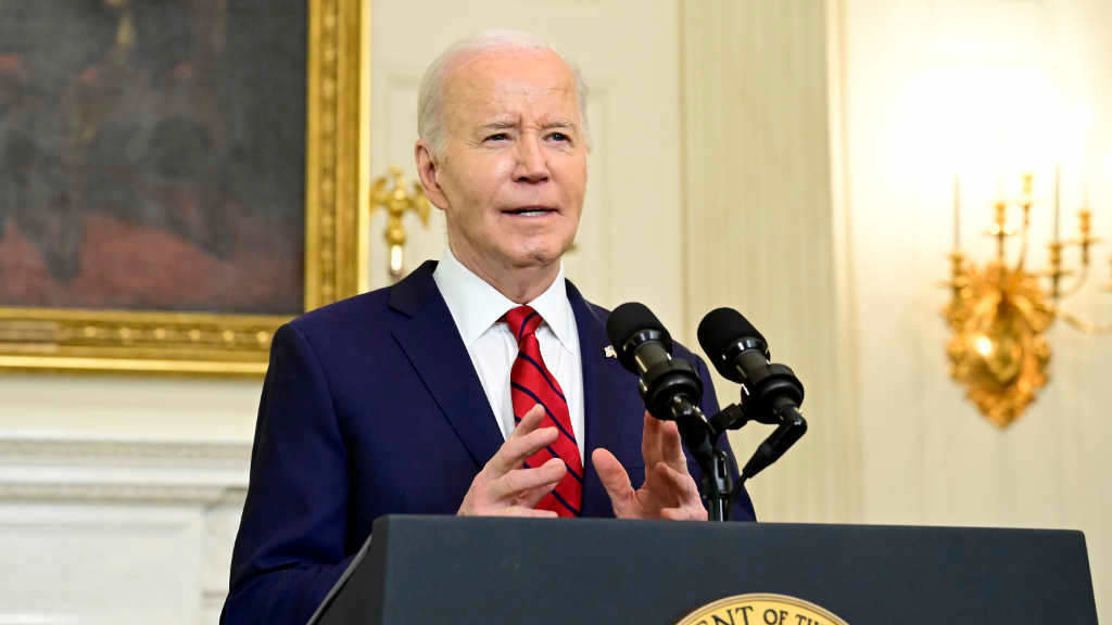 O presidente estadounidense, Joe Biden, a cuarta feira. (Foto: Ron Sachs / Europa Press / Contacto)
