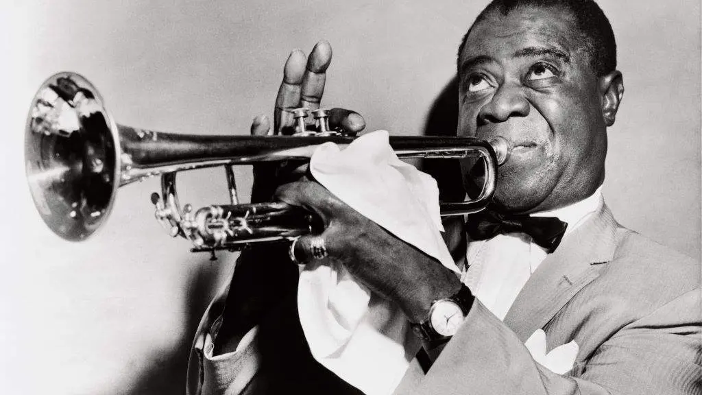 O trompetista, vocalista e compositor Louis Armstrong foi unha das figuras m&aacute;is influentes do jazz. (Foto: S. G.)