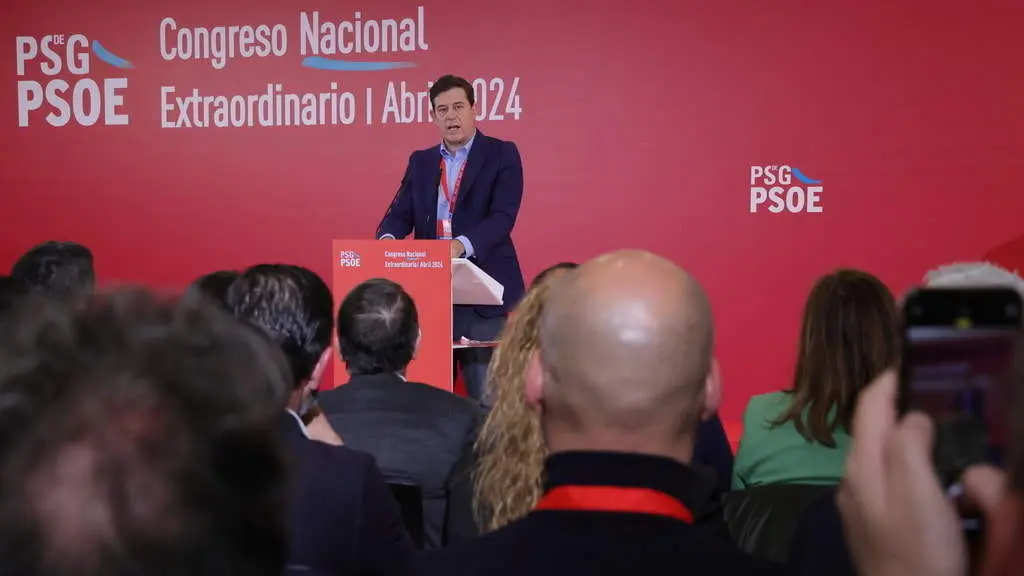 Besteiro, este domingo no Congreso do PSdeG. (Foto: PSdeG).