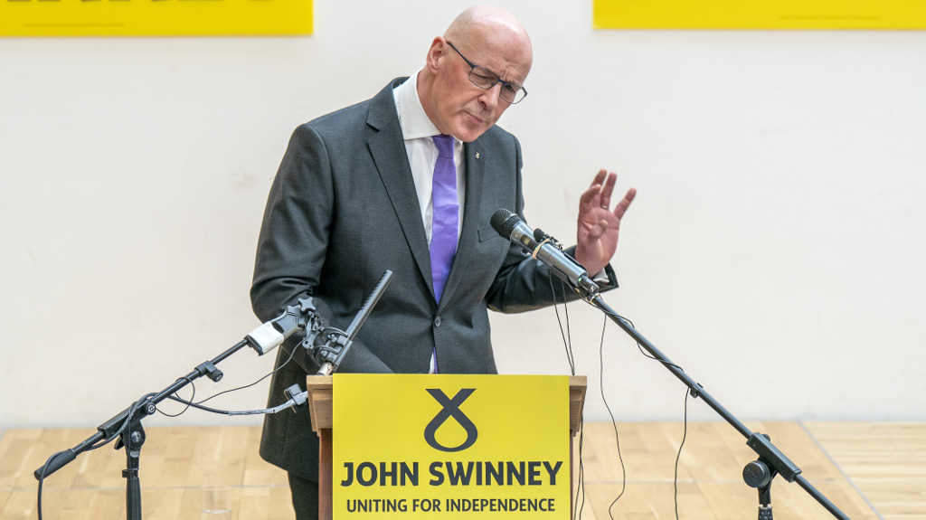 John Swinney na presentación da candidatura. (Foto: Jane Barlow / PA Wire / DPA vía Europa Press)