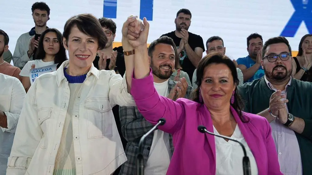 Ana Pont&oacute;n e Ana Miranda, este domingo en Vigo (Foto: N&oacute;s Diario).