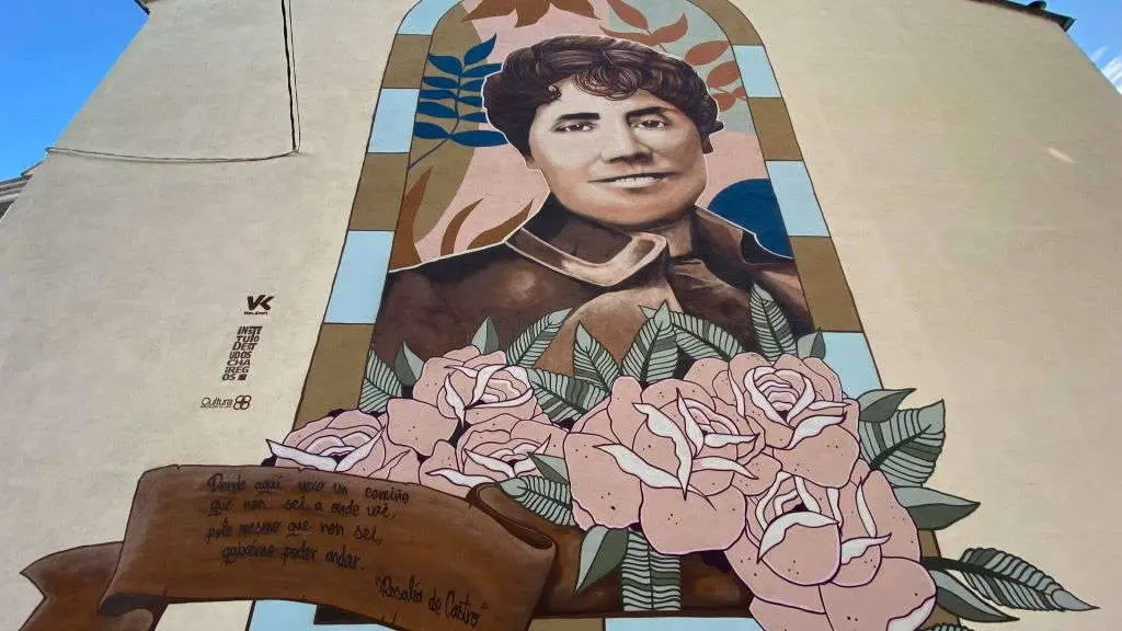 A Fiestra de Rosal&iacute;a, obra de Van-Kraft, na praza Suso Gayoso de Vilalba (A Terra Ch&aacute;). (Foto: Street Art Cities).