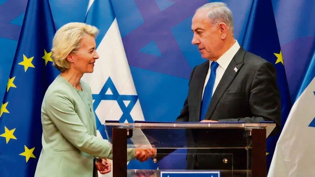 Von der Leyen e Benjamin Netanyahu en outubro do ano pasado (Foto: GPO / DPA / v&iacute;a Europa Press).