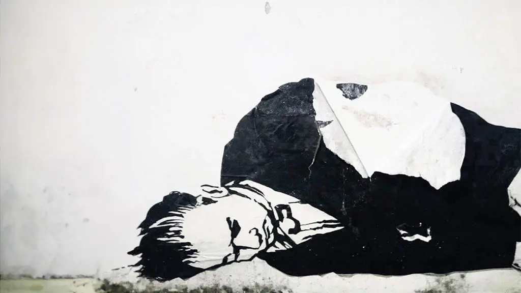 Mural localizado no exterior do Vello C&aacute;rcere de Lugo onde se ve Alexandre B&oacute;veda como na 'Derradeira lecci&oacute;n do mestre' de Castelao. (Foto: Primo Banksy / Museo Interactivo da Historia de Lugo).