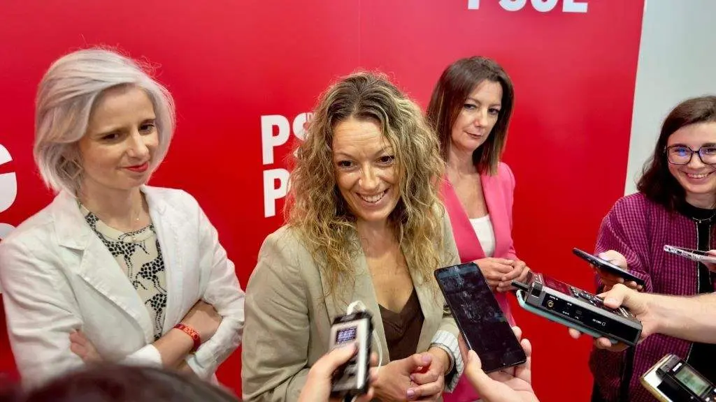 A secretaria de Organizaci&oacute;n adxunta do PSdeG, Ana Pena, en declaraci&oacute;ns aos medios. (Foto: PSdeG)