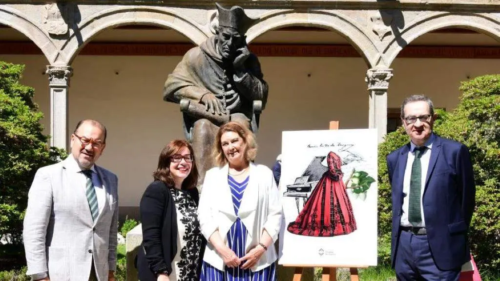 L&oacute;pez, Do Cebreiro, Davies e Cabo, esta sexta feira, en Compostela. (Foto: Santi Alvite)