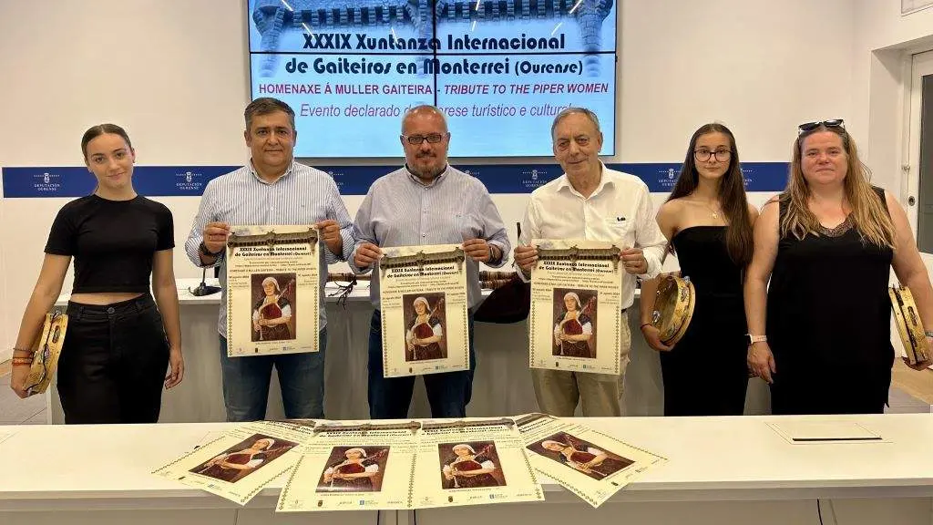Presentaci&oacute;n da XXXIX Xuntanza Internacional de Gaiteiros de Monterrei, esta quinta feira. (Foto: Europa Press)