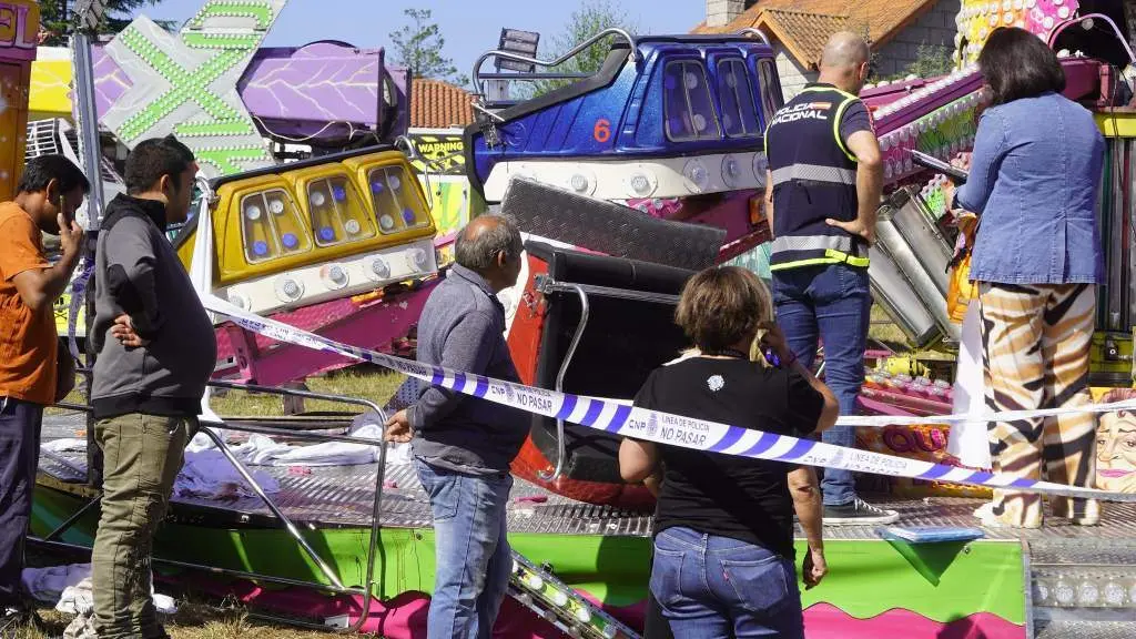 A atracci&oacute;n na que se produciu o fatal accidente o 3 de agosto de 2024 en Matam&aacute;, Vigo. (Foto: Javier V&aacute;zquez / Europa Press)