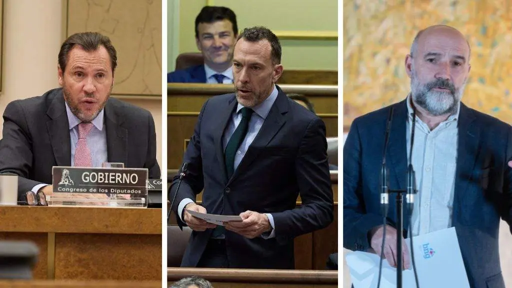 O ministro &Oacute;scar Puente, o popular H&eacute;ctor Palencia e o nacionalista N&eacute;stor Rego. (Foto: Alberto Ortega / Jes&uacute;s Hell&iacute;n / Europa Press)