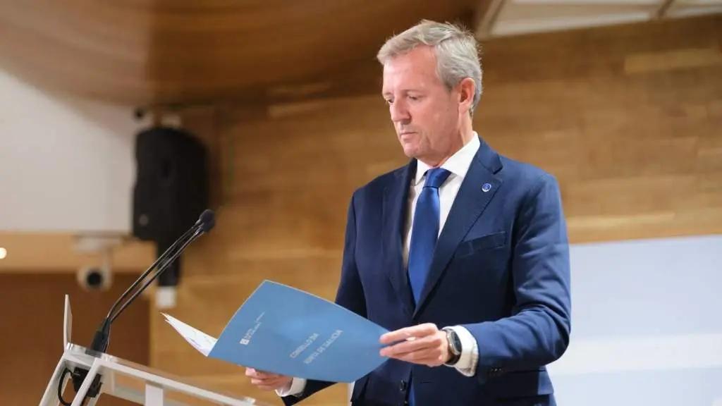 O presidente da Xunta da Galiza, Alfonso Rueda, esta segunda feira, 2 de setembro. (Foto: Xunta da Galiza)