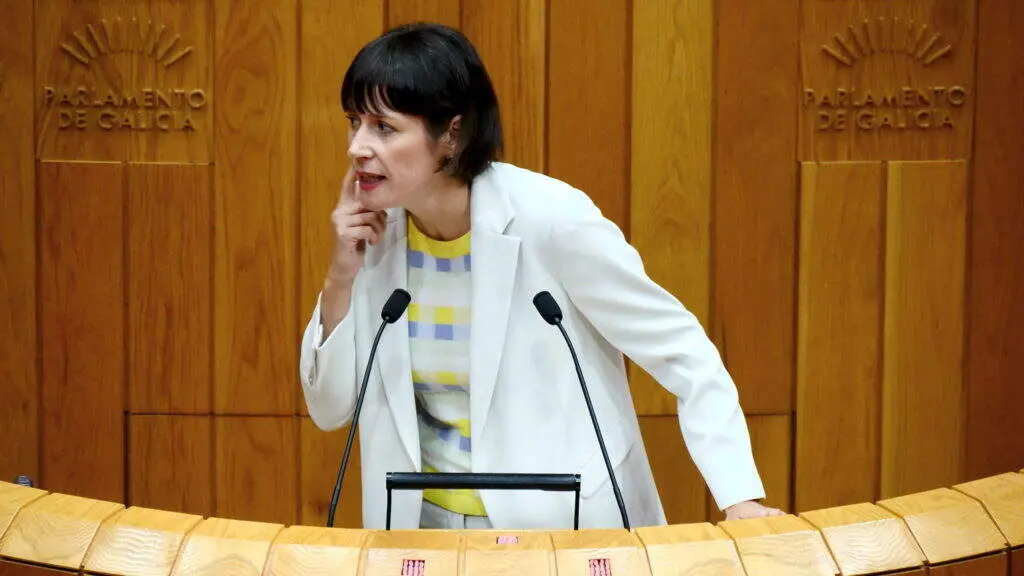 Ana Pont&oacute;n durante unha intervenci&oacute;n no Parlamento da Galiza. (Foto: N&oacute;s Diario)