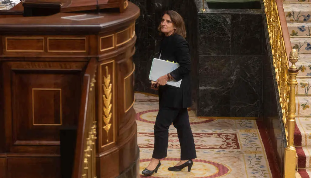 A vicepresidenta Teresa Ribera a cuarta feira no Congreso espa&ntilde;ol. (Foto: Eduardo Parra / Europa Press)