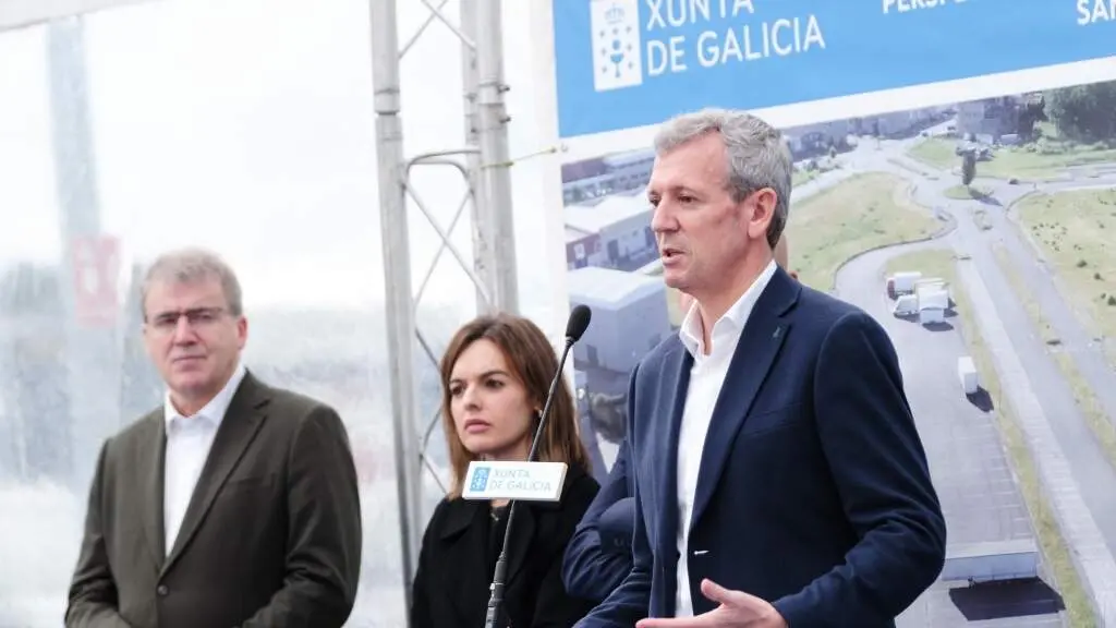 Alfonso Rueda, esta sexta feira en San Cibrao das Vi&ntilde;as (comarca de Ourense). (Foto: Xunta da Galiza)