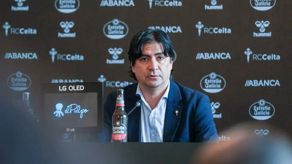 Marco Garc&eacute;s en rolda de prensa. (Foto: RC Celta)