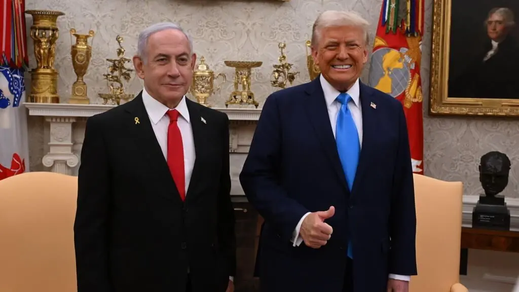 Benjamin Netanyahu e Donald Trump durante o seu encontro na Casa Branca en 2025. (Foto: Goberno de Israel)
