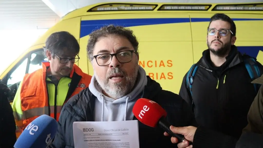 Ernesto L&oacute;pez, t&eacute;cnico de prevenci&oacute;n da CIG, esta segunda feira na Coru&ntilde;a. (Foto: N&oacute;s Diario)