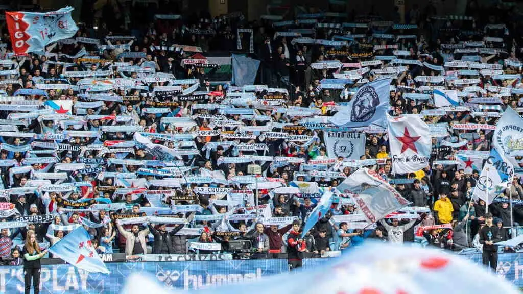 Afecci&oacute;n celeste nas bancadas de Bala&iacute;dos o pasado s&aacute;bado, 8 de febreiro. (Foto: RC Celta)