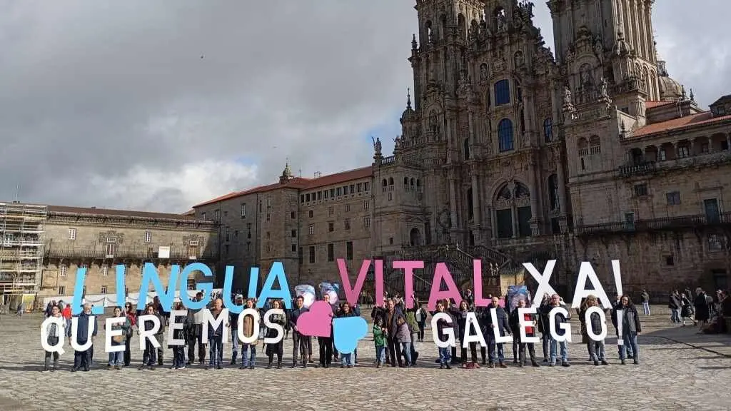 Acto reivindicativo de Queremos Galego, este domingo. (Foto: Europa Press)