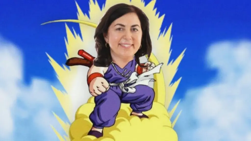 Caricatura de Elena Candia, deputada do PP, nun fotograma do v&iacute;deo publicado polo PP. (Foto: N&oacute;s Diario)
