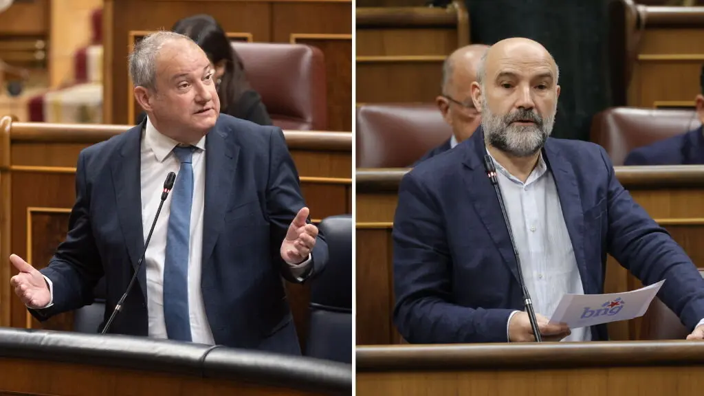 O ministro de Industria, Jordi Hereu, e o deputado do BNG, N&eacute;stor Rego. (Foto: Eduardo parra / Jes&uacute;s Hell&iacute;n / Europa Press)