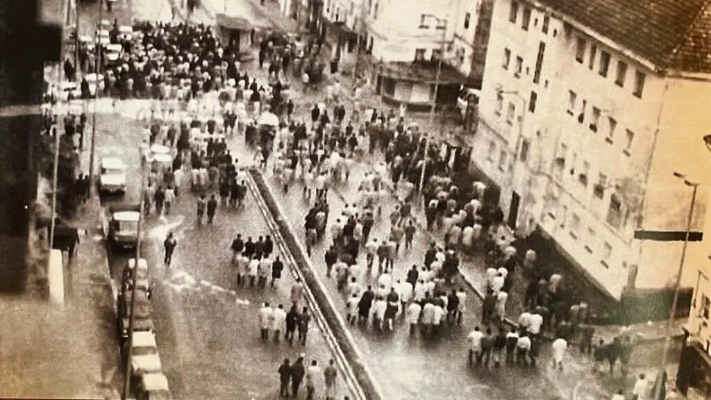 A &uacute;nica foto co&ntilde;ecida da xornada do 10 de marzo. (Foto: Abel L&oacute;pez Rodr&iacute;guez)